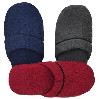 Primo Calzature Pantoufles lavables en tissu éponge pour homme, fabriquées en Italie, taille unique 41-45, Ensemble 3 paires de RVB pour homme, One Size