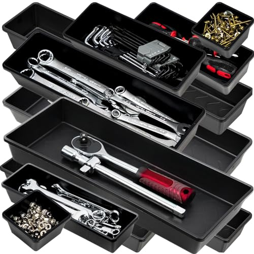 ONREVA Werkzeugkasten-Organizer, Trennwände, extra große Werkzeugkasten, Werkzeugkasten-Organizer und Aufbewahrungsset, Rollwerkzeug-Kommode, Schubladenbehälter, Hardware-Schraubendreher, Zangen,