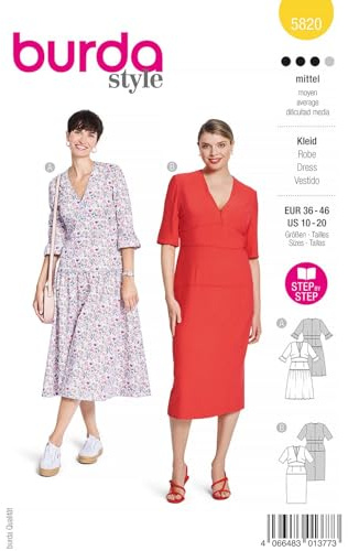 Burda Schnittmuster, 5820, Kleid [Damen, Gr. 36-46], Level 3 mittel