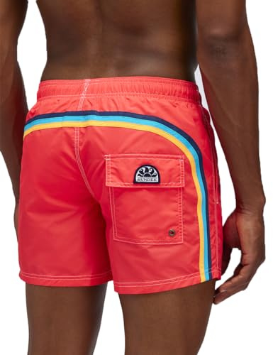 SUNDEK Short de Bain Taille élastique pour Homme Longueur 35,6 cm Entrejambe 12,7 cm, 07902 - Turbo 02, Large