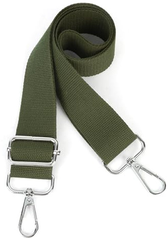 Moorle Bandoulière large pour sacs à bandoulière, bandoulière réglable, bandoulière pour sacs, couleur vert militaire, largeur 3,8 cm, sac en toile, sangles pour sacs de poche à changer
