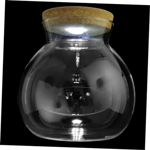 Milisten Led Light Fish Tank Landscape Bottle Glass Microlandscape Diy Terrarium White Led Light Creative Small Plant Decor for Home and Office