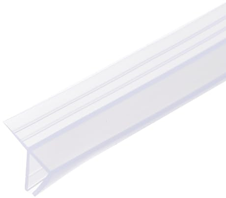 Sourcing Map F-Type Shower Door Side Seal Strip for 3/8 Glass - 86.5 Long Silicone Frameless Glass Seal - Stop Leaks, Clear