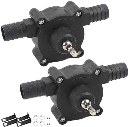 2Pcs Self Priming Transfer Pump Wear-Resistant Self Priming Water Pump Portable Professional or Household Mini Drill Pump for Water, Oil, Solvents, Fuels,Self Priming Water Pump