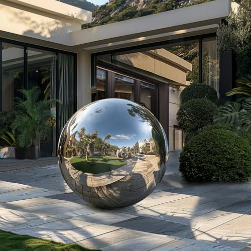 OZIS 19.7inch Giant Inflatable Mirror Ball for Hanging&Standing PVC Airtight Disco Bubble Balloon For Wedding Event Nightclub Stage Party Decor 1 Piece (Silver)