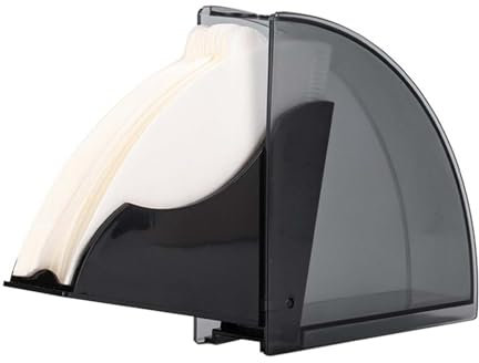WJnflQN Kaffeefilter-Papierspenderregal, Acrylhalter, Aufbewahrung, Kaffeefilterspender, Papierhalter mit Abdeckung, fächerförmig, kompakter Papierspender für Cafés