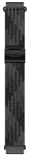 Polar Geflochtenes Garn Schwarz Armband, 20mm, Größe S/L, Bequemes & Stilvolles Uhrenarmband