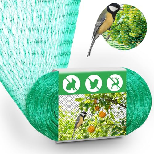 Rete di Protezione per Uccelli 6 X 10 m, Rete da Giardino, Rete Anti Uccelli, Rete Anti Piccioni, Rete per Giardino, Rete Protettiva da Giardino, per Piante Stagni Frutta Verdura Laghetto, Maglia 2cm