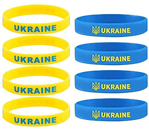Wudaizhi 4 Stück Gummi Fußball Ukraine Land Nationalflagge Armband Sport Elastische Silikonarmbänder Amp Armreifen Geschenke