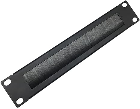 QiaoYoubang 10 inch 1U Mini Brush Cable Management Panel Cable Manager with Brush Strip for Cable Entry in 10 Inch Server Rack, Network Cabinet or Desktop Rack