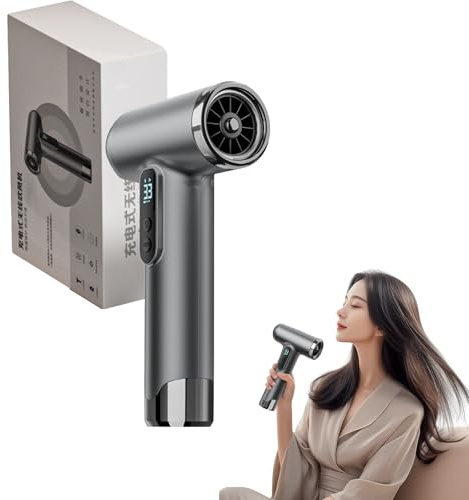 Haartrockner, 200 W, 100.000 U/min, Hochgeschwindigkeits-Haartrockner, Haartrockner mit 3 Einstellbaren Temperaturen und 3 Geschwindigkeiten, Tragbarer USB-wiederaufladbarer