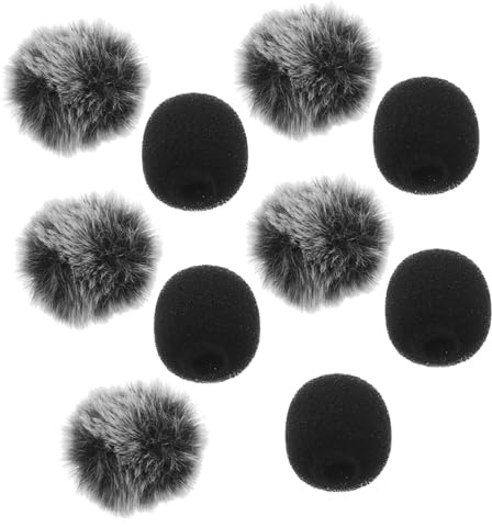 BESPORTBLE 10 Bonnettes Anti-vent en Peluche pour Micro Cravate, Housses en Éponge, Douces et Portables, pour Enregistrement Vocal en Intérieur