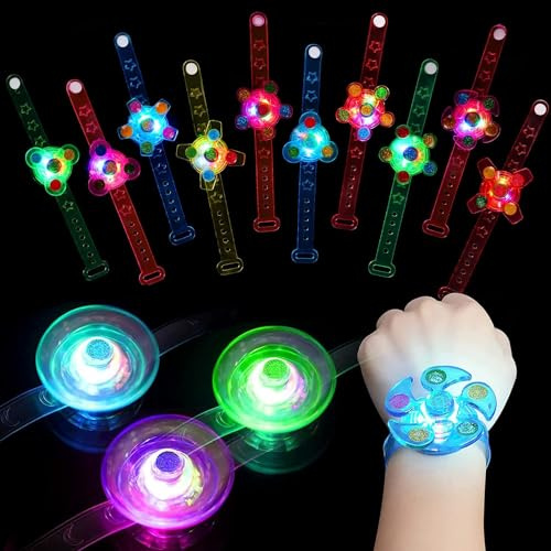 Piucrty Leuchtarmband Kinder Spinner Led Armband Mitgebsel Kindergeburtstag 14 Stück Kleinigkeiten Gastgeschenke Leuchtspielzeug Neon Party Give Aways Leuchtband Geschenke Spielzeug