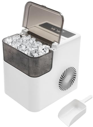 165W Machine à Glaçons,12kg en 24h,Glaçons 8 minutes,2 Tailles de Glaçons, pour la Maison/Cuisine/Camping