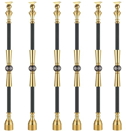 Balaustre regolabili per scale in lega di alluminio, 6 mandrini in metallo per ringhiere per interni, design superiore a 180°, perfetto per scale e colonne