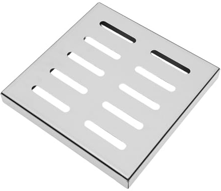 Veemoon Griglia di Scarico Esterna in Acciaio Inox 12X12 Pollici Copertura Rinforzata per Drenaggio Cortile Canaletta e Scarico Pavimento Resistente a Intemperie