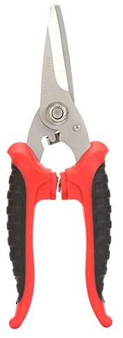 Professionell Heavy Duty 180 mm 3CR13 Stålelektriker Trädgårdssax Multifunktionssax med rakt huvud av plasthandtag för att klippa metallplåtar Kablar Tejp och plast