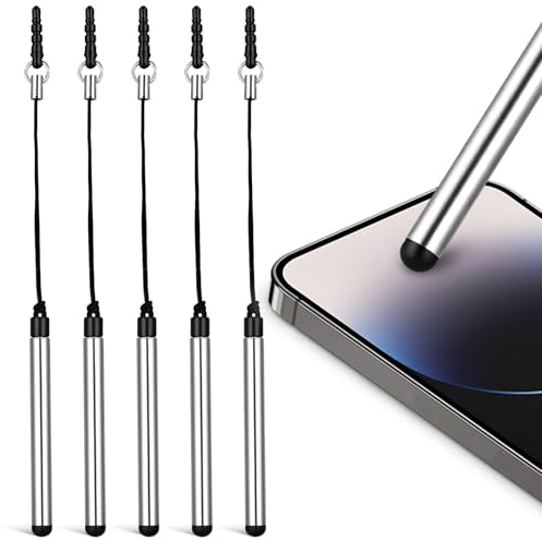 HYTROVE Penna Capacitiva 5 Pezzi per Tablet e Telefoni Punta Fine e Struttura Robusta per Scrittura Digitale e Navigazione su Schermi Capacitivi