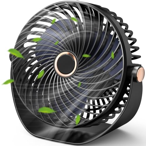 Fashioz Ventilateur de Table USB, Ventilateur Portable Silencieux à 5 Vitesses, Mini Ventilateur Bureau Réglable à 360°, Petit Ventilateur Puissant pour Bureau, Maison, Chambre, Voiture