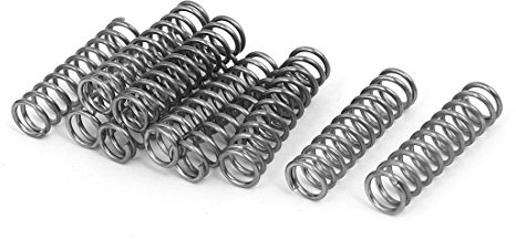 sourcing map 10Stk 1mmx8mmx30mm Druckfedern Druckfeder Silberton | Spiralfeder Stahlfeder, 304 Edelstahl