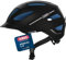 ABUS Stadthelm Pedelec 2.0 - Fahrradhelm mit Rücklicht und Regenhaube - für den Stadtverkehr - für Damen und Herren - Schwarz/Blau, Größe M​