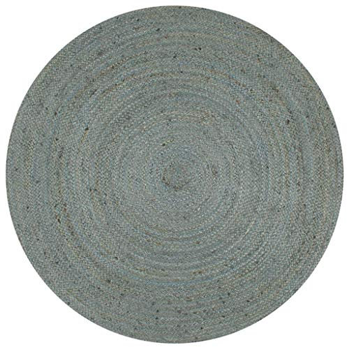 vidaXL Alfombra Redonda de Yute Tejida a Mano Tapete Alfombrilla Felpudo Moqueta Tapiz Esterilla Artesanía Diámetro 120 cm Verde Oliva