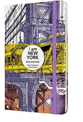 Moleskine I Am New York - Taccuino grande, a righe, copertina rigida, 240 pagine, colore: Bianco