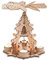 Matches21 Pyramide de Noël 1 étage Sapin et ange pour bougies chauffe-plat en bois Décoration de table 1 pièce 22 x 27 cm
