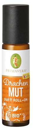 PRIMAVERA Kids Drachenmut Duft Roll-On bio* 10 ml - Zeder, Mandarine und Kardamom - Aromaöl, Duftöl, Aromatherapie für unterwegs - ermutigend, stärkend - vegan