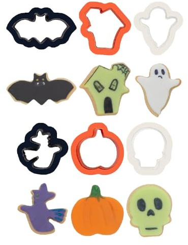 Decora 0255090 AUSSTECHER MINI AUS KUNSTSTOFF HALLOWEEN 6-TLG. 3/5 X H 2,2 CM, arancio