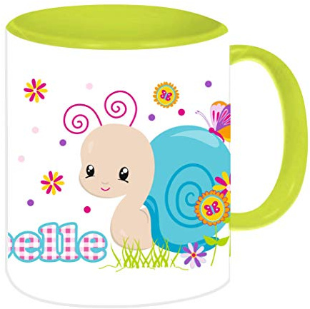 MissRompy Schnecke (832) KinderTasse mit Name Tasse Namentasse Becher Kinderbecher