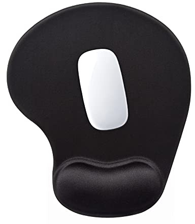 Hsurbtra Mauspad mit Gel-Handballenauflage Ergonomisches Wasserdicht Komfort Mausmatte mit Handgelenkpolster Handauflage, Mousepad mit Handauflage für schonende Handgelenk Haltung, Tiefschwarz