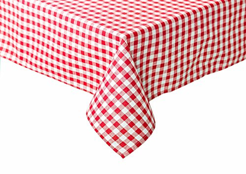 texpot Landhaus Tischdecke 110 x 110 cm rot-weiß Kariert 5 mm Karo 100% Baumwolle