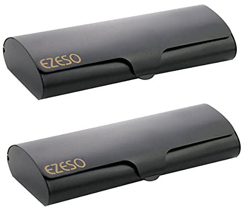 Geila Hartschalen-Brillenetui Aus Aluminium - Leicht, Kurzsichtig, Mattiert Mit Box (Schwarz)