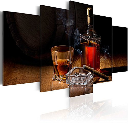 B&D XXL - Akustikbild 225x112 cm Bilder mit Akustikschaumstoff Hochleistungsschallabsorber Schallschutz Leinwandbild XXL 5 tlg Wandbild j-A-0058-b-n