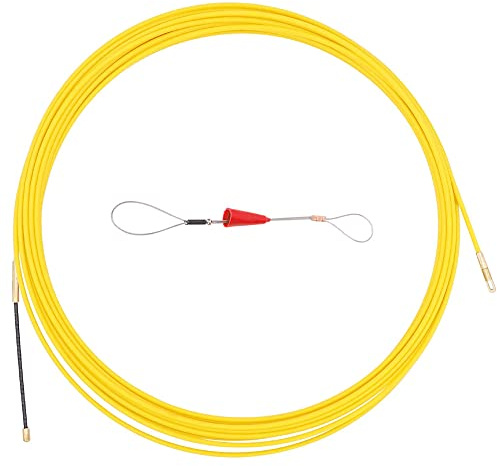 Guia Pasacables 10/15/20/30M Diámetro 3mm/4mm Tirador Cable Fibra Vidrio,Electrico Guia Pasacables Trenzada Kit de Enhebrado de Cables con Muelle de Guía (4MM*30M)