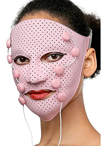 JinKeHong Maschera per Massaggio facciale,Maschera di Bellezza per Spa con Massaggio a Vibrazione Magnetica 3D elettrica,3 modalità, Sollevamento e serraggio di EMS,per dormitorio da Viaggio a casa
