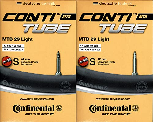 2X Continental MTB 29 Light 29er Schlauch 29 Zoll SV (47/62-622) SV 42mm