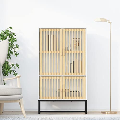 BaraSh Highboard Comode Kinderzimmer Kommode Kasten Weiß 70x35x125 cm Holzwerkstoff