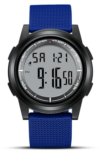 HANPOSH Uhren Herren Digitale Sport Herrenuhr 3ATM Wasserdicht Sport Uhr | Digitale Herrenarmbanduhr mit Wecker, Stoppuhr und Kalender, Atmungsaktives Silikonarmband