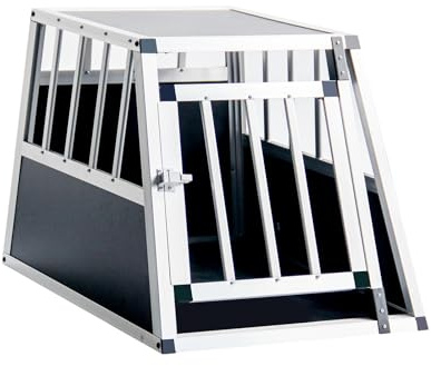 Gegaden Hundebox Transportbox Hundetransportbox |L 69 x B 54 x H 50 cm| Alu Reisebox Gitterbox Box