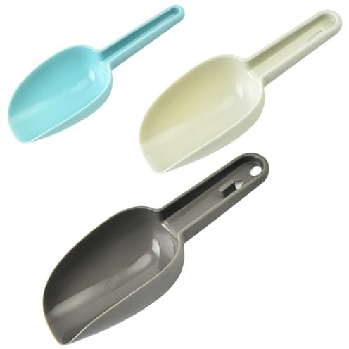 Vanyibro 3 Pcs Ice Scoop Plastic Food Scoops Multipurpose Ice Dry Food Scoops for Flour, Powders, Popcorn, Pet Food Kitchen Tools
