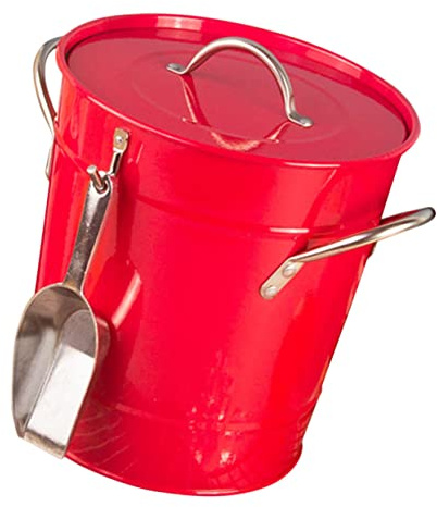 IMIKEYA Seau à Glace Portable en Fer Rouge 3l pour Bar, Design Gain de Place, pour Cocktails et Boissons Fraîches