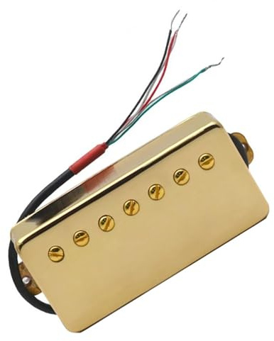 7-Saiter E-Gitarre Messing Cover Neck Humbucker Schlitzschraube Coil Splitting Gold Pickup Tonabnehmer Set