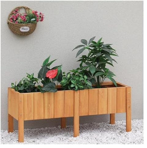 Sembradora De Jardín Elevado De Madera, Cama De Jardín Elevada con Piernas Caja De Plantación Elevada Patio/Invernadero/Verduras/Flores/Plantas Herbáceas ﻿ (Color : Amarillo, Tamaño : 96x40x