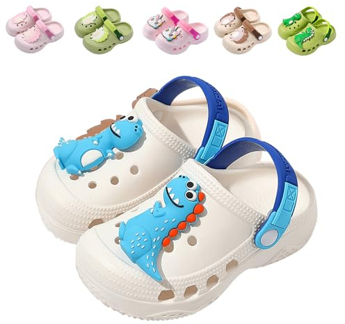 Mules Sabots Enfant Dinosaure Sandales de Plage Été pour Fille Garçon Clogs Blanc 160 EU 24-25