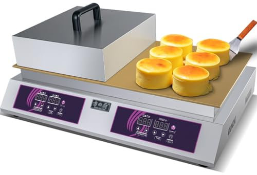 Soufflera Eléctrica de Acero Inoxidable, Panquequera, Moldeadora de Muffins con Control de Temperatura, Plancha Eléctrica Comercial, Doble Cabezal ﻿,B
