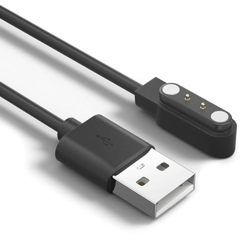 Mugust Chargeur Montre connectée Universel 4mm, Accessoires de Smartwatch USB 2 Broche Câble Chargeur magnétique Compatible Espacement des contacts du 3.8mm - 4.2mm(USB)