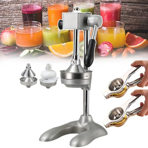 forplubossmmp Spremiagrumi, Spremiagrumi, Spremiagrumi, Spremiagrumi, Spremiagrumi, Spremiagrumi Manuale per Ristoranti, Caffetterie, Bar, Sale da tè (con 2 Stampi E 2 Piccoli Spremiagrumi),Silver