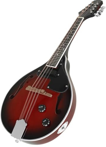 Mandolins Instrument for Adults 8-String Electric Mandolin Stringed Instruments With Bag String Pick Accessories(Red electric)